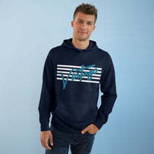 Load image into Gallery viewer, VINTAGE STARS AND STRIPES UNISEX HOODIE (WHITE AND TEAL)