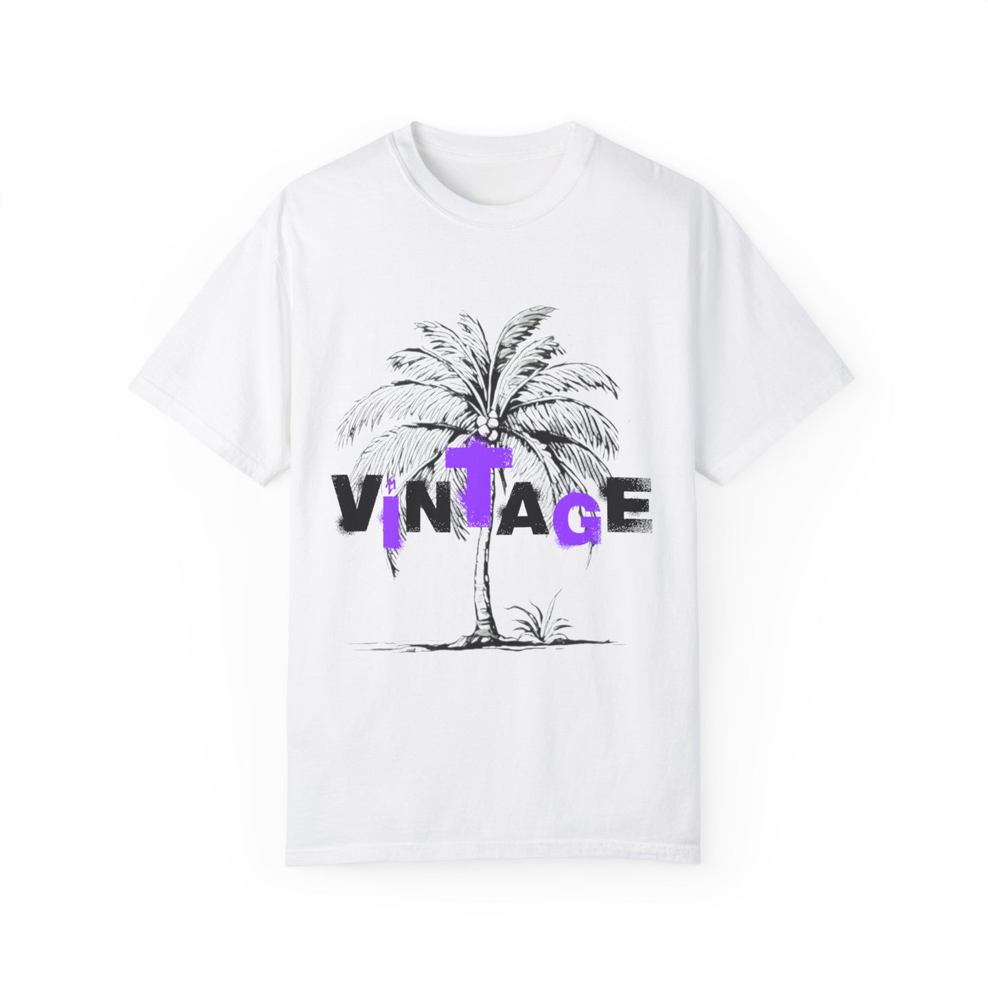 VINTAGE PALM TREE BLACK AND PURPLE