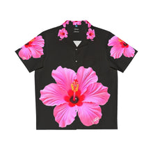 Load image into Gallery viewer, VINTAGE NEW HAWAIIAN (WELCOME TO BOTANY 101 PINK FLOWER) ON BLACK