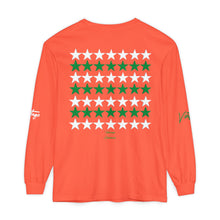 Load image into Gallery viewer, VINTAGE STARS AND STRIPES LONG SLEEVE (UNISEX) GREEN AND WHITE INK