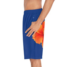 Load image into Gallery viewer, VINTAGE (WELCOME TO BOTANY 101 ORANGE FLOWER) ON BLUE SHORTS
