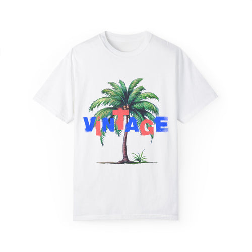 VINTAGE PALM TREE HYPER BLUE AND ROSE RED