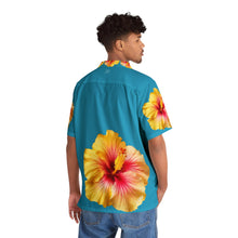 Load image into Gallery viewer, VINTAGE NEW HAWAIIAN (WELCOME TO BOTANY 101 YELLOW FLOWER) ON TURQUOISE