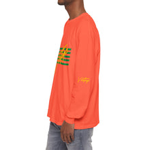 Load image into Gallery viewer, VINTAGE STARS AND STRIPES LONG SLEEVE (UNISEX) GREEN AND GOLD INK