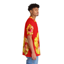 Load image into Gallery viewer, VINTAGE NEW HAWAIIAN (WELCOME TO BOTANY 101 YELLOW FLOWER) ON RED