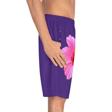 Load image into Gallery viewer, VINTAGE (WELCOME TO BOTANY 101 PINK FLOWER) ON PURPLE SHORTS