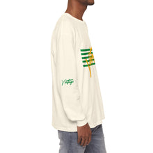 Load image into Gallery viewer, VINTAGE STARS AND STRIPES LONG SLEEVE (UNISEX) GREEN AND GOLD INK
