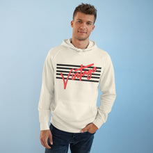 Load image into Gallery viewer, VINTAGE STARS AND STRIPES UNISEX HOODIE (BLACK AND ROSE RED)