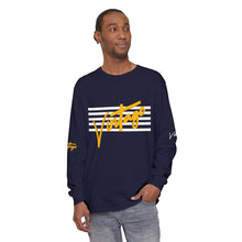 Load image into Gallery viewer, VINTAGE STARS AND STRIPES LONG SLEEVE (UNISEX) GOLD AND WHITE INK