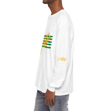 Load image into Gallery viewer, VINTAGE STARS AND STRIPES LONG SLEEVE (UNISEX) GREEN AND GOLD INK