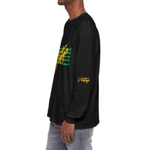 Load image into Gallery viewer, VINTAGE STARS AND STRIPES LONG SLEEVE (UNISEX) GREEN AND GOLD INK