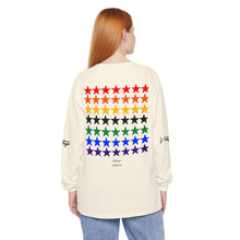 Load image into Gallery viewer, VINTAGE STARS AND STRIPES LONG SLEEVE (UNISEX) ROY G BIV &amp; BLACK INK