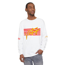 Load image into Gallery viewer, VINTAGE STARS AND STRIPES LONG SLEEVE (UNISEX) RED AND GOLD INK