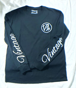 Vintage Long Sleeved T-shirt Black & White (CLEARANCE)