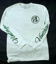 Load image into Gallery viewer, Vintage Long Sleeved T-Shirt White and Forrest Green (CLEARANCE)