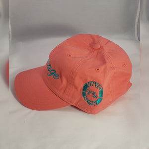 Vintage Dad Hat Coral and Green