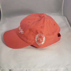 Vintage Dad Hat Coral and White