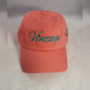 Vintage Dad Hat Coral and Green